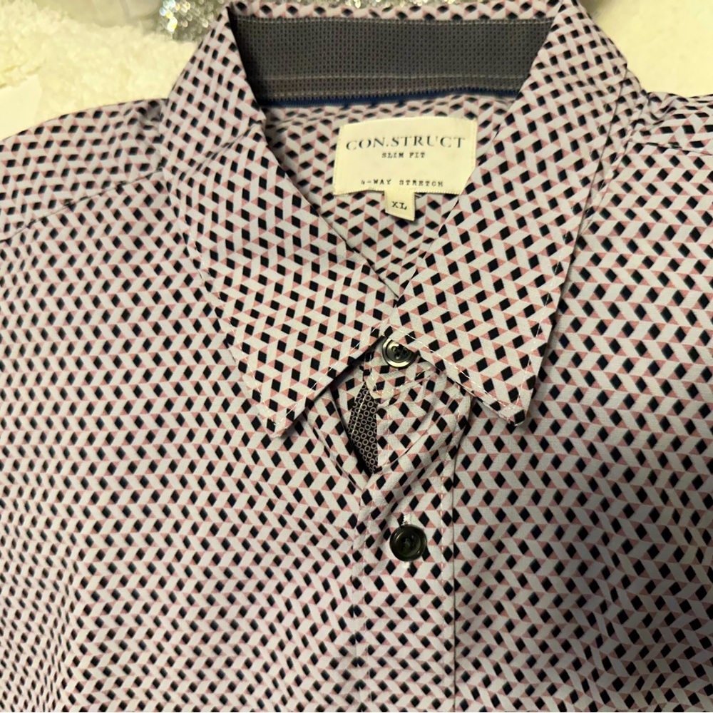 NWOT - CONSTRUCT MENS XL ATHLETIC FIT LONG SLEEVE CASUAL BUTTON DOWN
